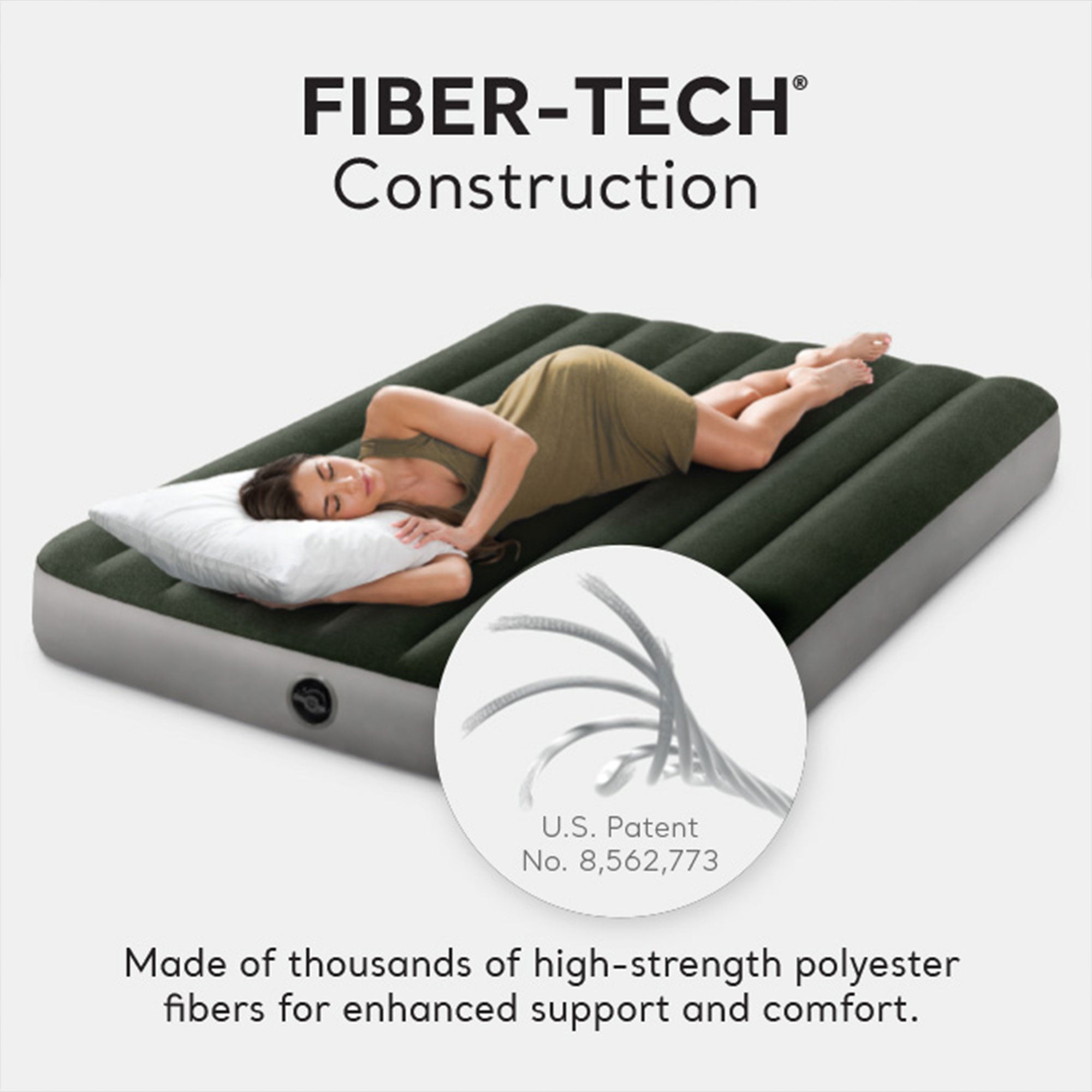 Intex Dura-Beam Series Downy Airbed with Built-In Foot Pump, Full Size (Used) - VMInnovations