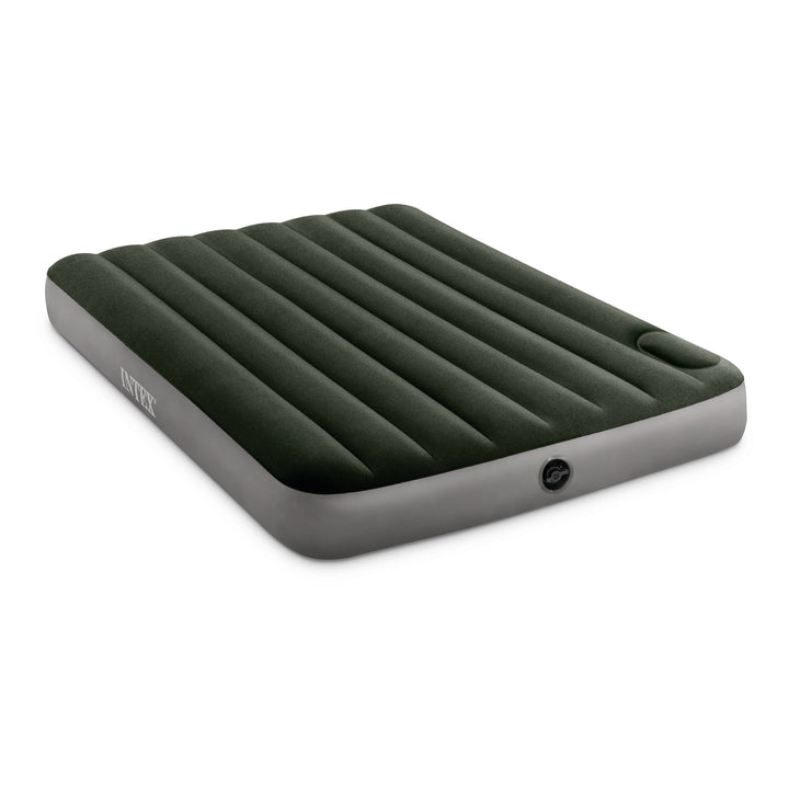 Intex Dura-Beam Standard Series Downy Airbed with Built-In Foot Pump, Full Size - VMInnovations
