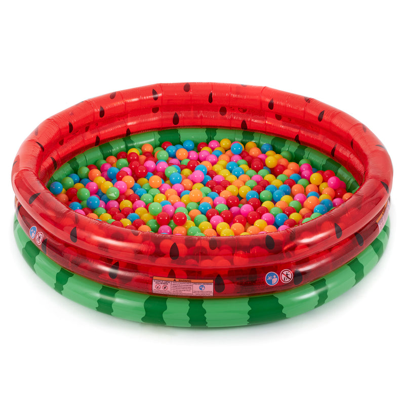 Intex Inflatable Kiddie Watermelon Pool with Multi-Colored Fun Ballz, 100 Pack