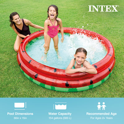 Intex 66"  Round Inflatable Outdoor Kids and Wading Watermelon Pool (For Parts)