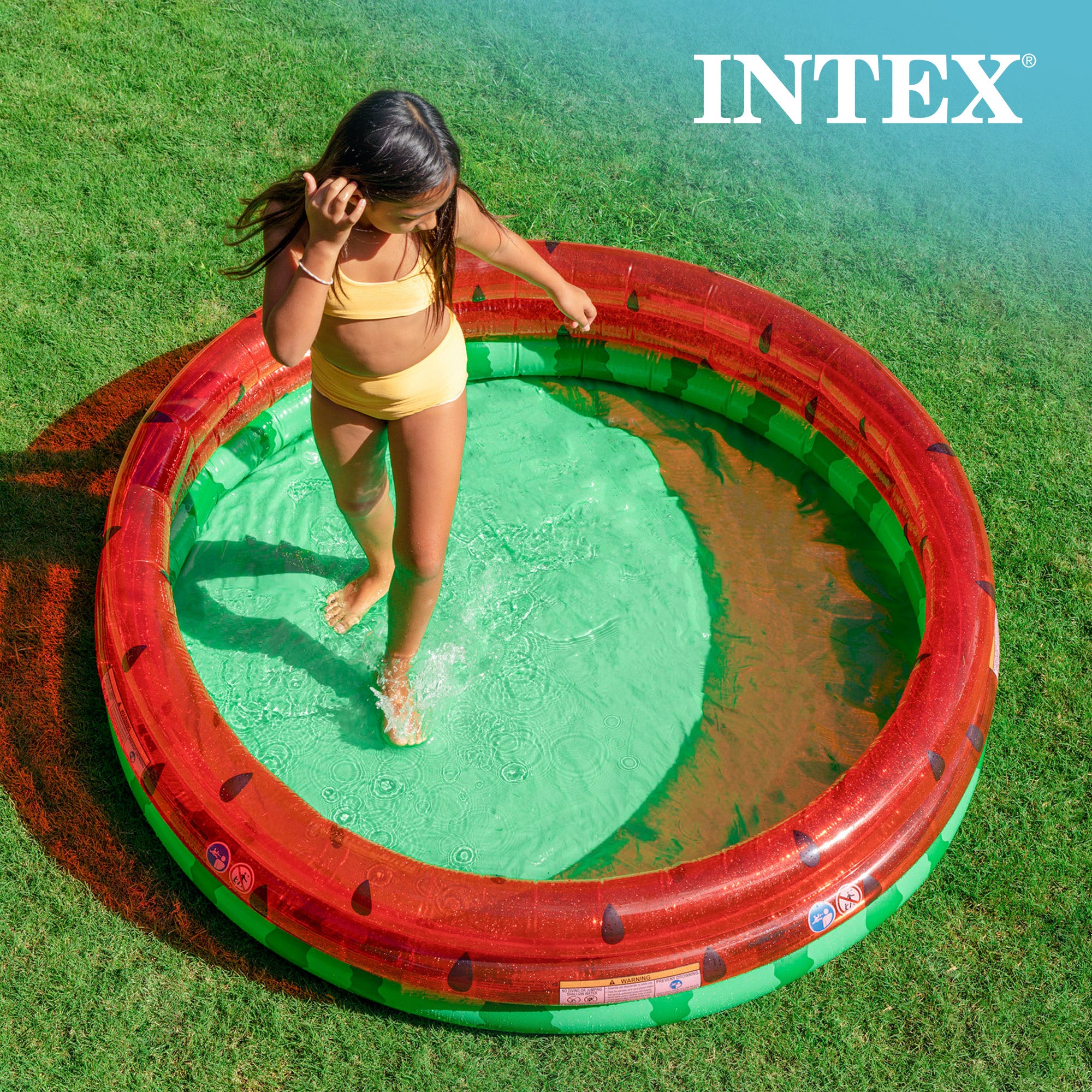 Intex 66-Inch Round Inflatable Kids Wading Watermelon Pool (Open Box) (2 Pack) - VMInnovations