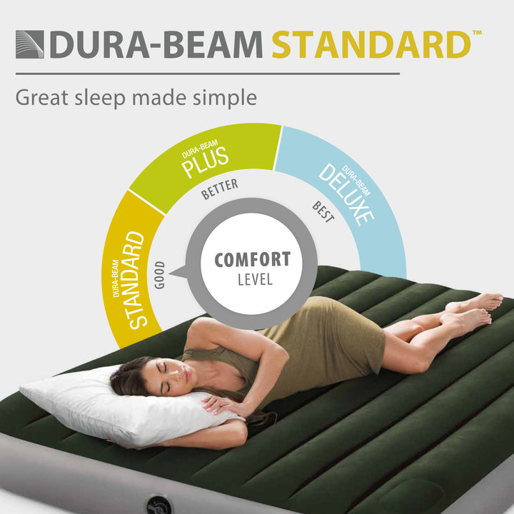 Intex Dura-Beam Standard Series Downy Airbed with Built-In Foot Pump, Twin Size