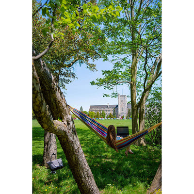 Vivere Brazilian Style Cotton One Person Outdoor Backyard Hammock, Tropical