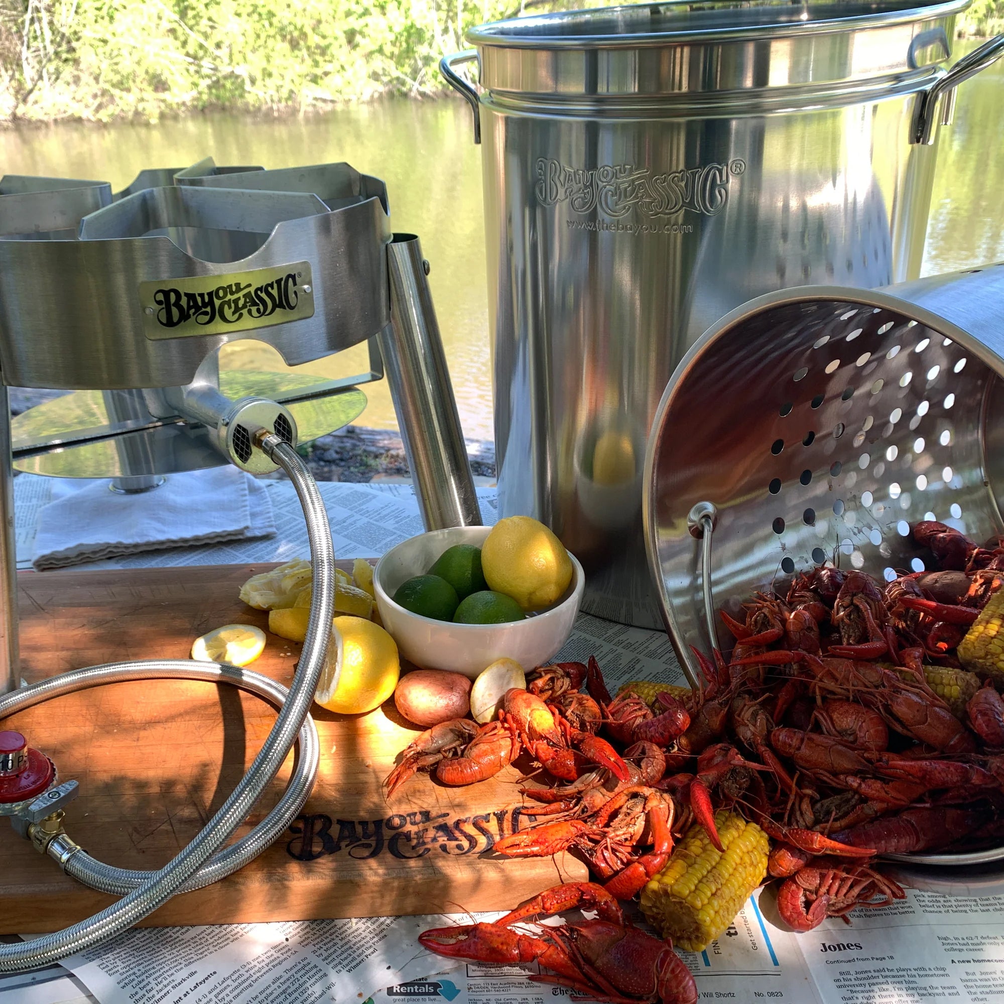 Bayou Classic 60 Quart Stainless Boil Steamer Cooker and Basket Kit (Open Box) - VMInnovations