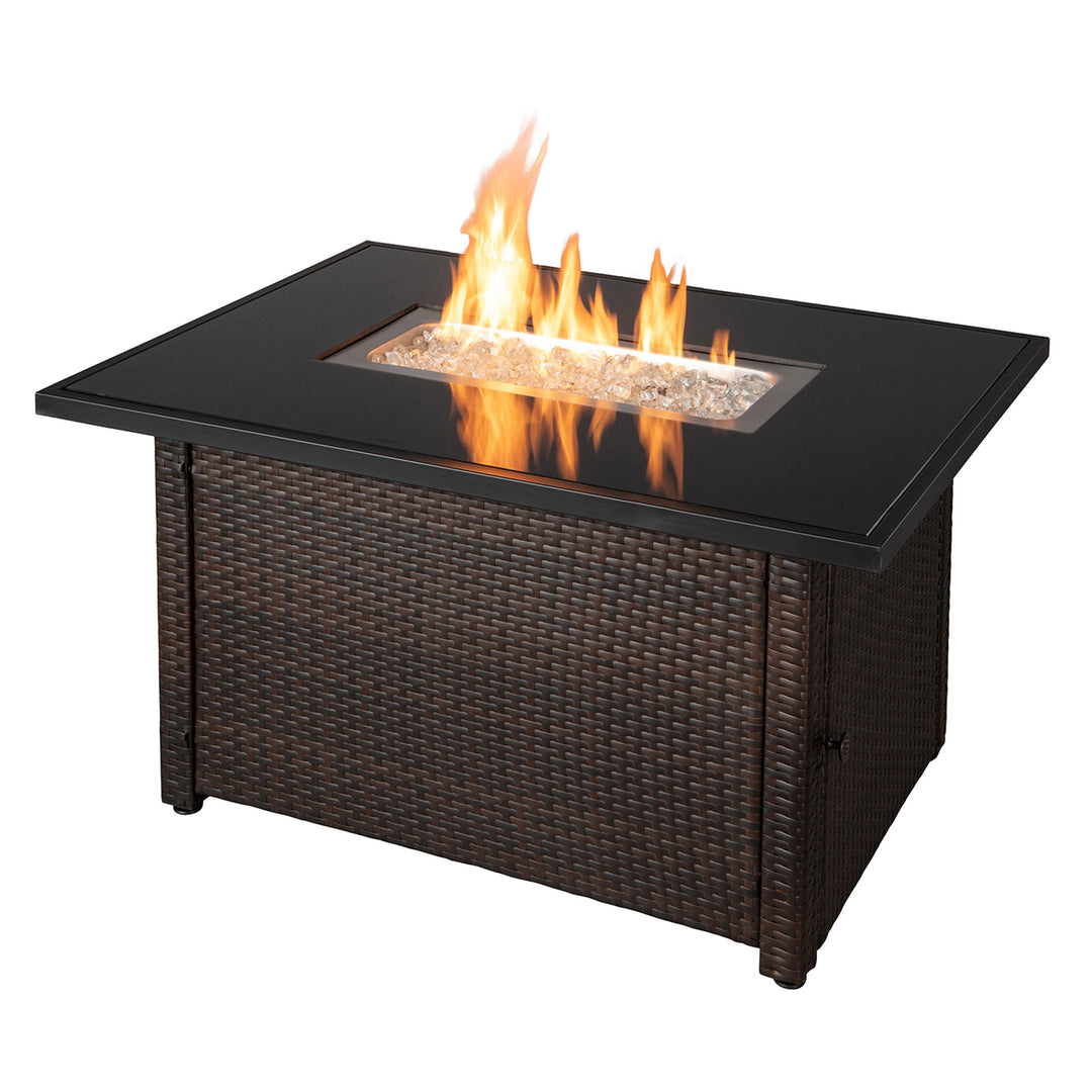 Endless Summer 40,000 BTU Rectangular LP Gas Outdoor Fire Pit Table, Brown/Black