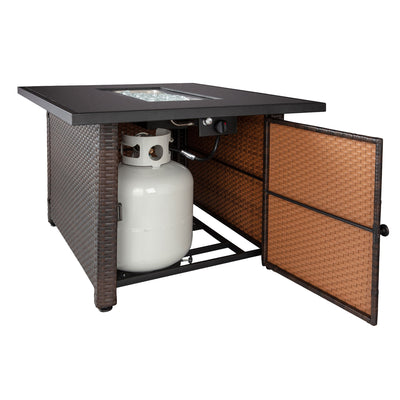 Endless Summer 40,000 BTU LP Gas Outdoor Fire Pit Table, Brown/Black(Open Box)