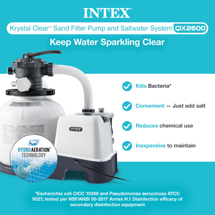 Intex 2,650 GPH 16" Krystal Clear Saltwater System and Sand Filter Pump