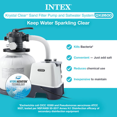 Intex 2,150 GPH Krystal Clear Saltwater System & Sand Filter Pump (Used)