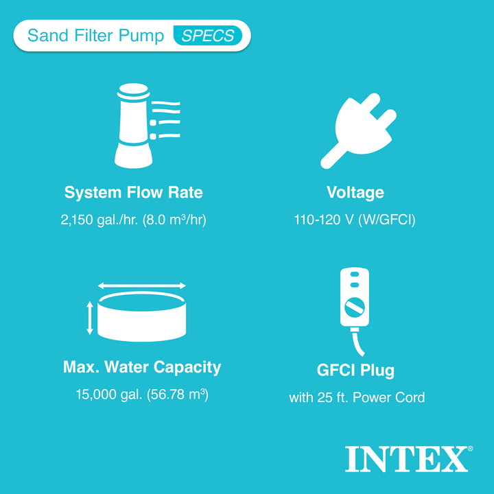 Intex 2,150 GPH Krystal Clear Saltwater System & Sand Filter Pump (Open Box) - VMInnovations