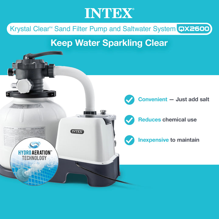 Intex 2,150 GPH Krystal Clear Saltwater System & Sand Filter Pump (Open Box)