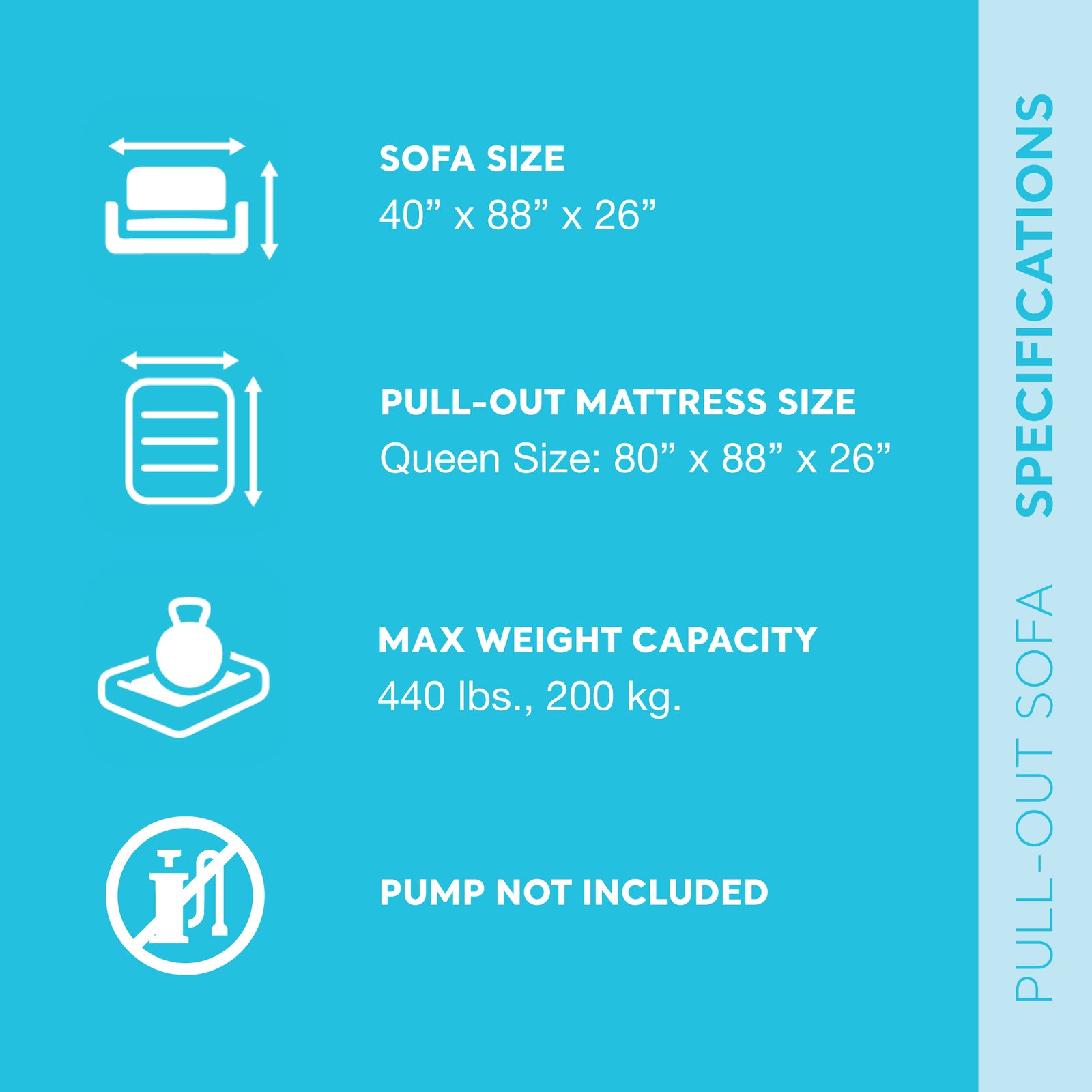 Intex Queen SZ Inflatable PullOut Sofa Bed Sleep Away Futon Couch Gray(Open Box) - VMInnovations