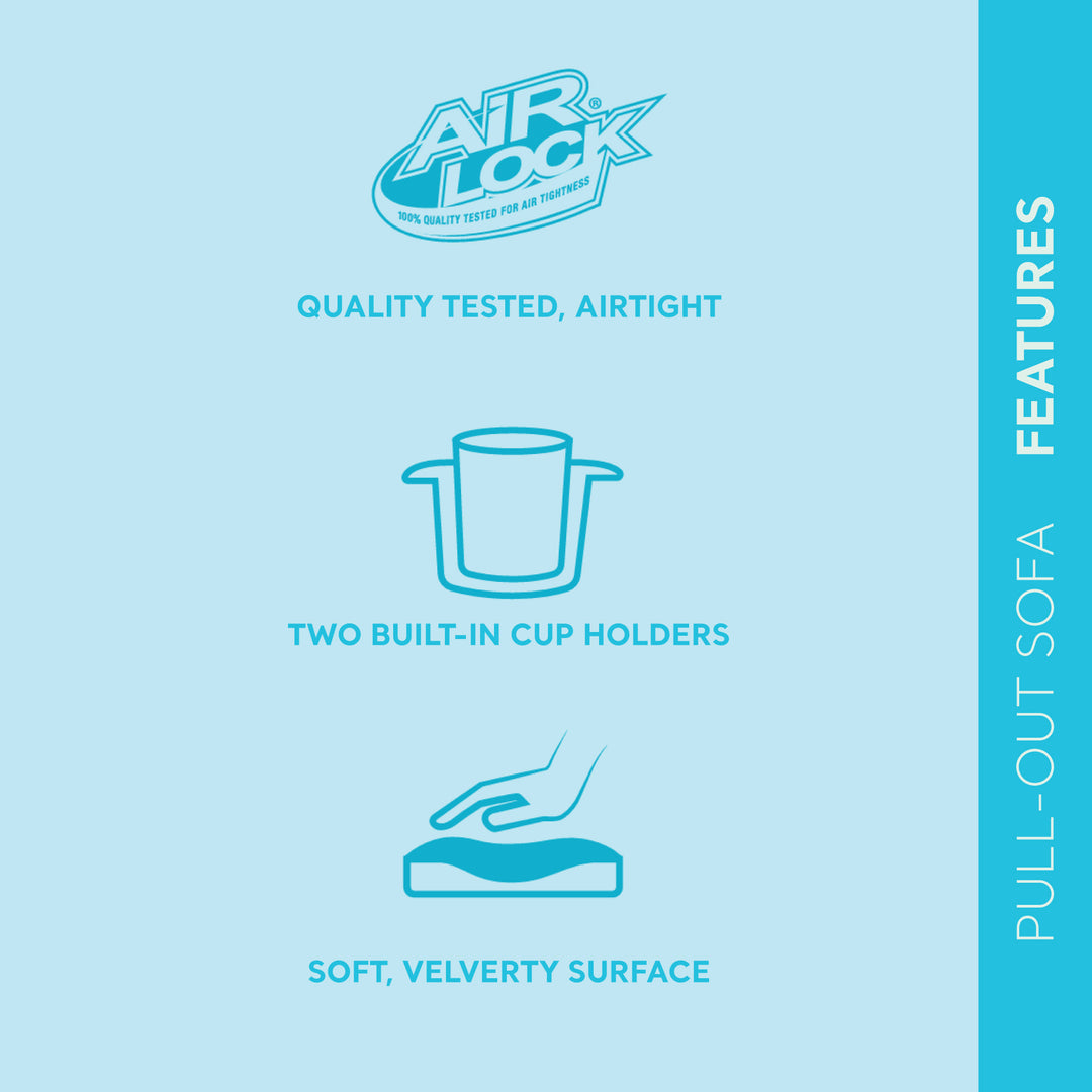 Intex Queen SZ Inflatable PullOut Sofa Bed Sleep Away Futon Couch Gray(Open Box) - VMInnovations