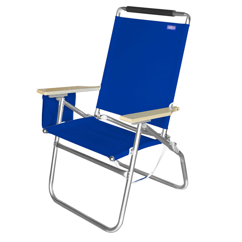 Copa Big Tycoon 4 Position Folding Aluminum Beach Lounge Chair, Blue (Used)