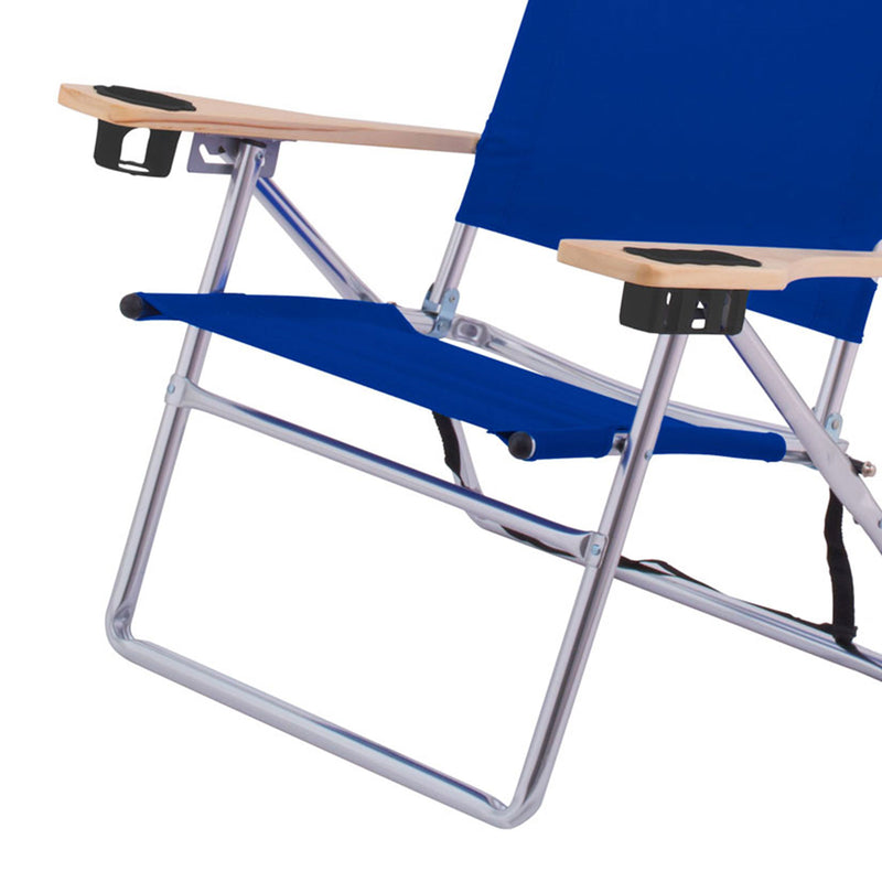 Copa Big Tycoon 4 Position Aluminum Beach Lounge Chair with Canopy, Blue (Used)