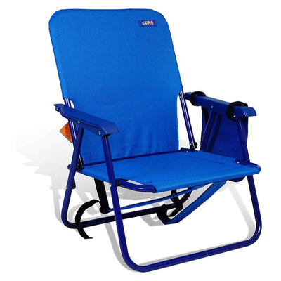 Copa Backpack Single Position Folding Beach Lounge Chair, Royal Blue (2 Pack)