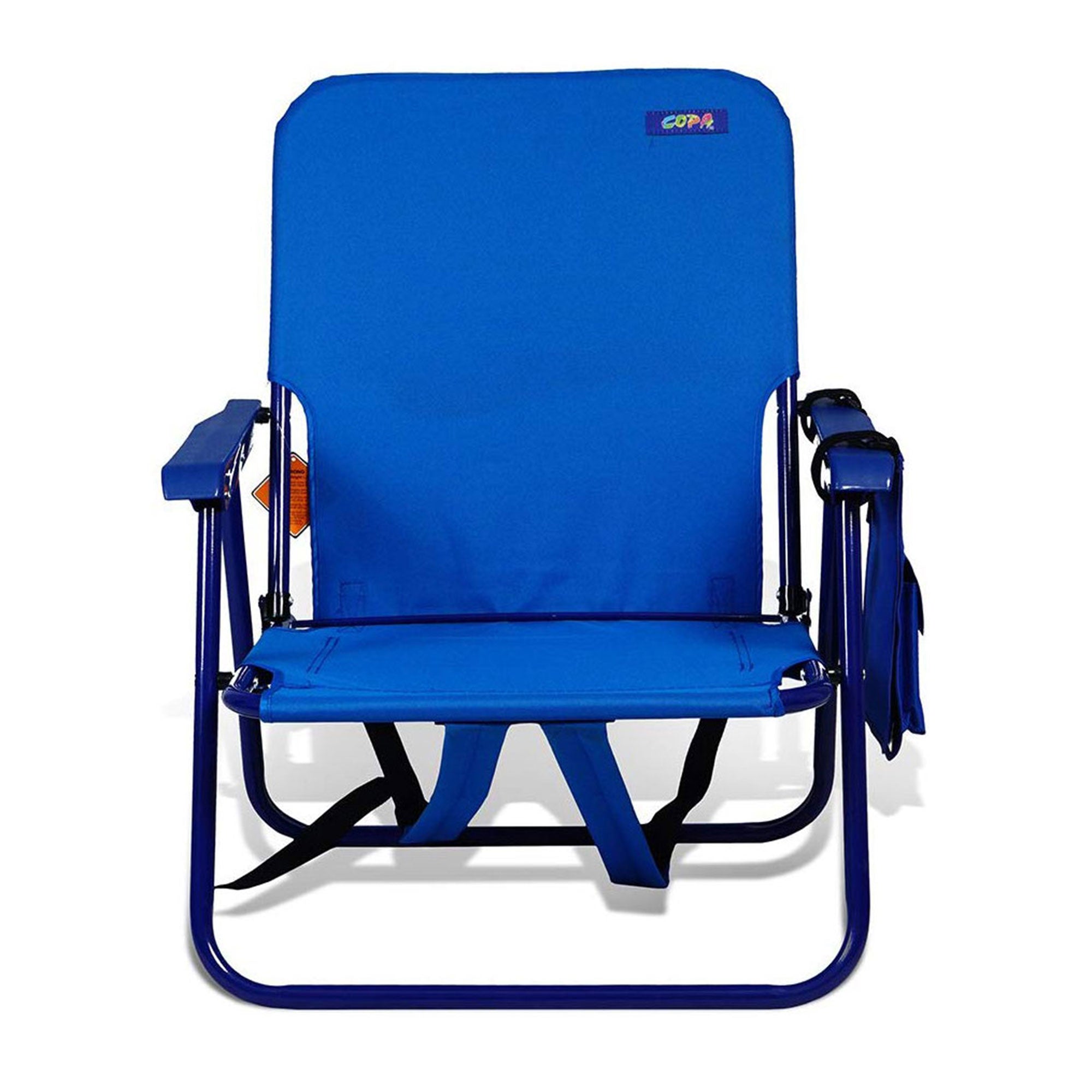 Copa Backpack Single Position Folding Beach Lounge Chair, Royal Blue (2 Pack)