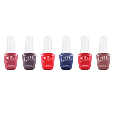 Gelish Midnight Caller Gel Polish, 6 Pack, 330 Count Nail Tip Kit, & Clear Coat