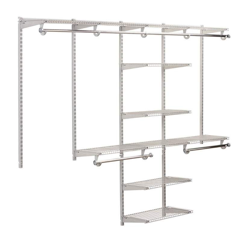 Rubbermaid 48-Inch Titanium Space Add-On Shelving and Hanging Clothes Kit (Used)