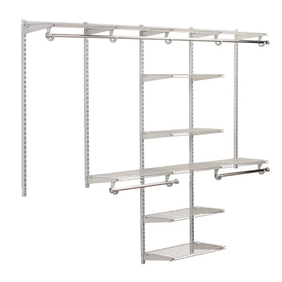 Rubbermaid 48-Inch Titanium Space Add-On Shelving and Hanging Closet Organizer