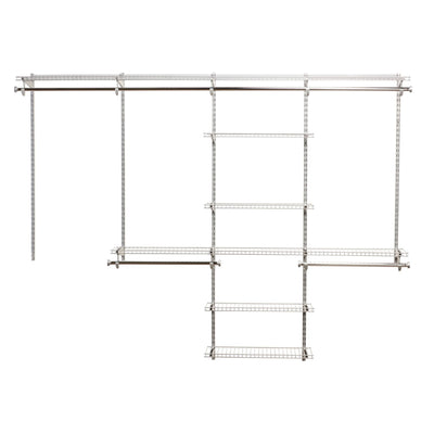 Rubbermaid 48-Inch Titanium Space Add-On Shelving and Hanging Closet Organizer