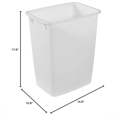 Rubbermaid Open Top Wastebasket Large Plastic Trash Bin Container, 36 Qt, 2 Pack