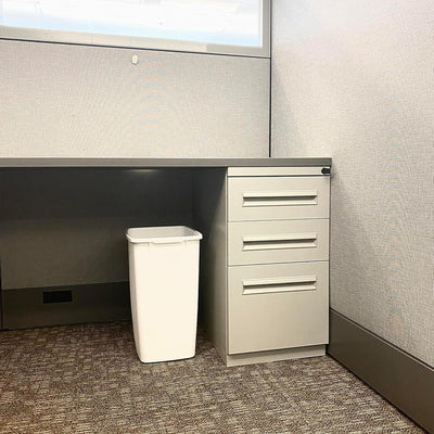 Rubbermaid Open Top Wastebasket, Large Plastic Trash Bin Container, 36 Qt, White
