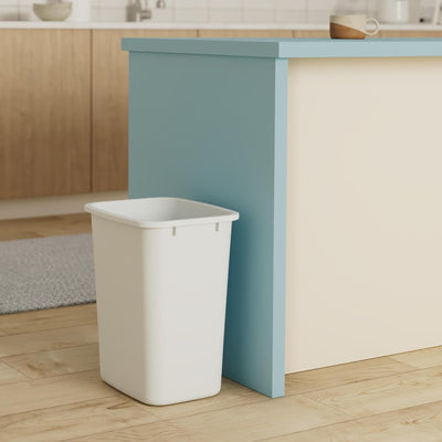 Rubbermaid Open Top Wastebasket, Large Plastic Trash Bin Container, 36 Qt, White - VMInnovations