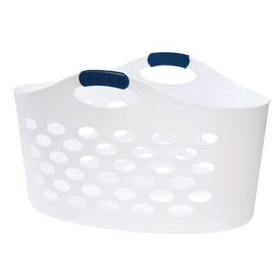 Rubbermaid 1.5 Capacity Flex N Carry Portable Flexible Laundry Basket, White