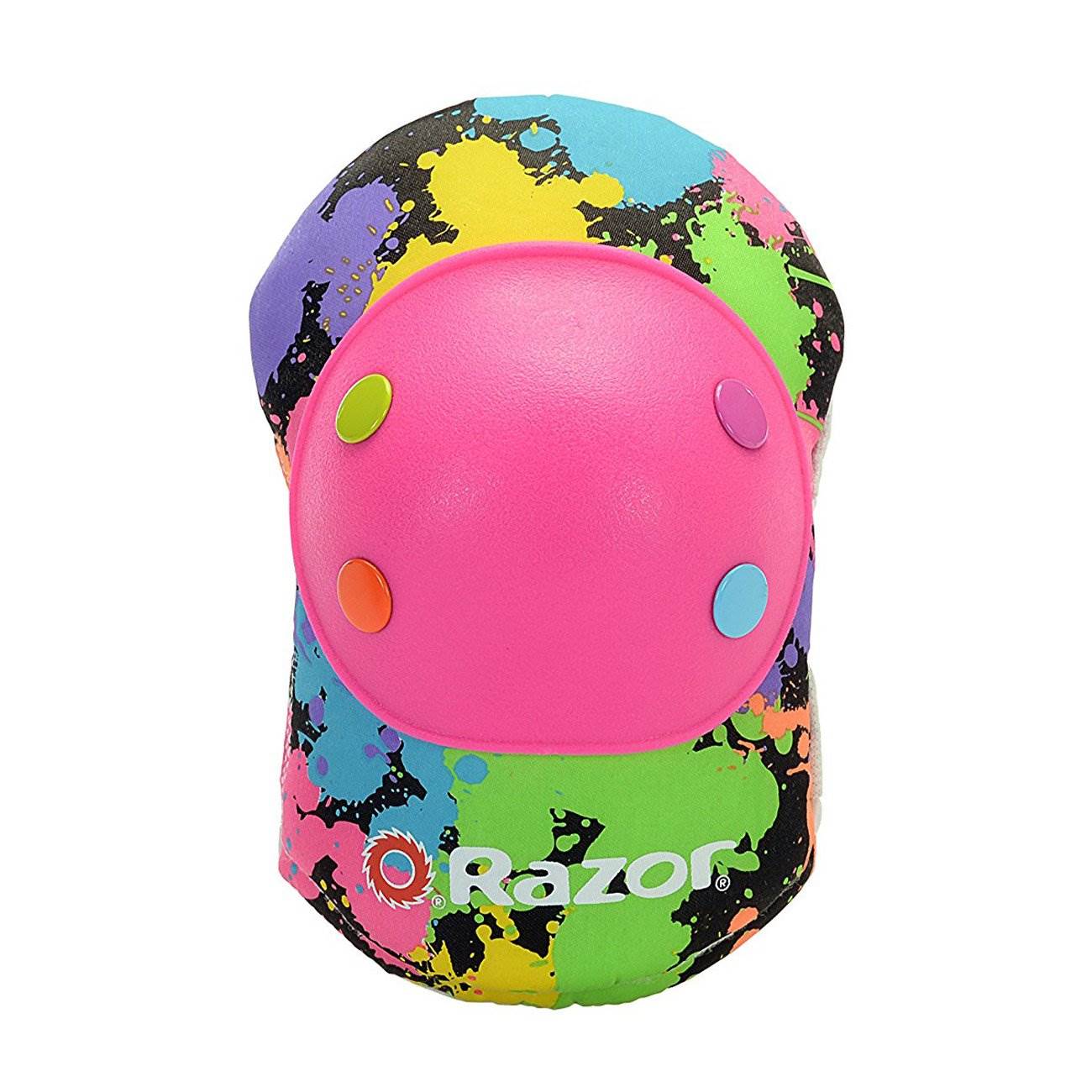 Razor Pocket Mod Mini Electric Scooter & Black Helmet & Rainbow Elbow, Knee Pads