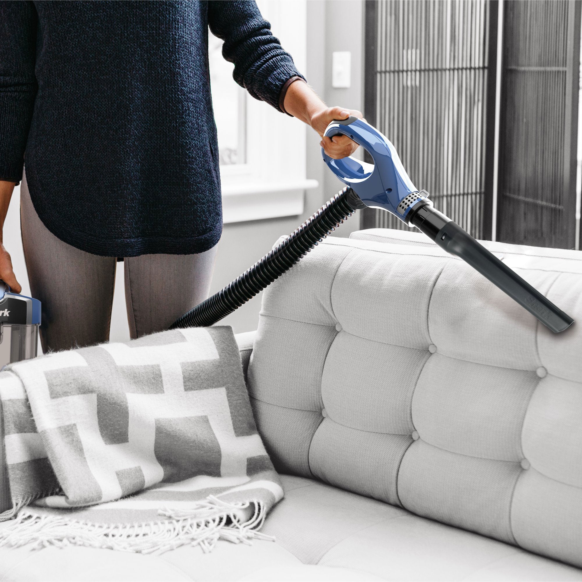 SharkNinja Navigator Lift-Away/Upright Vacuum with Self-Cleaning Brushroll, Blue