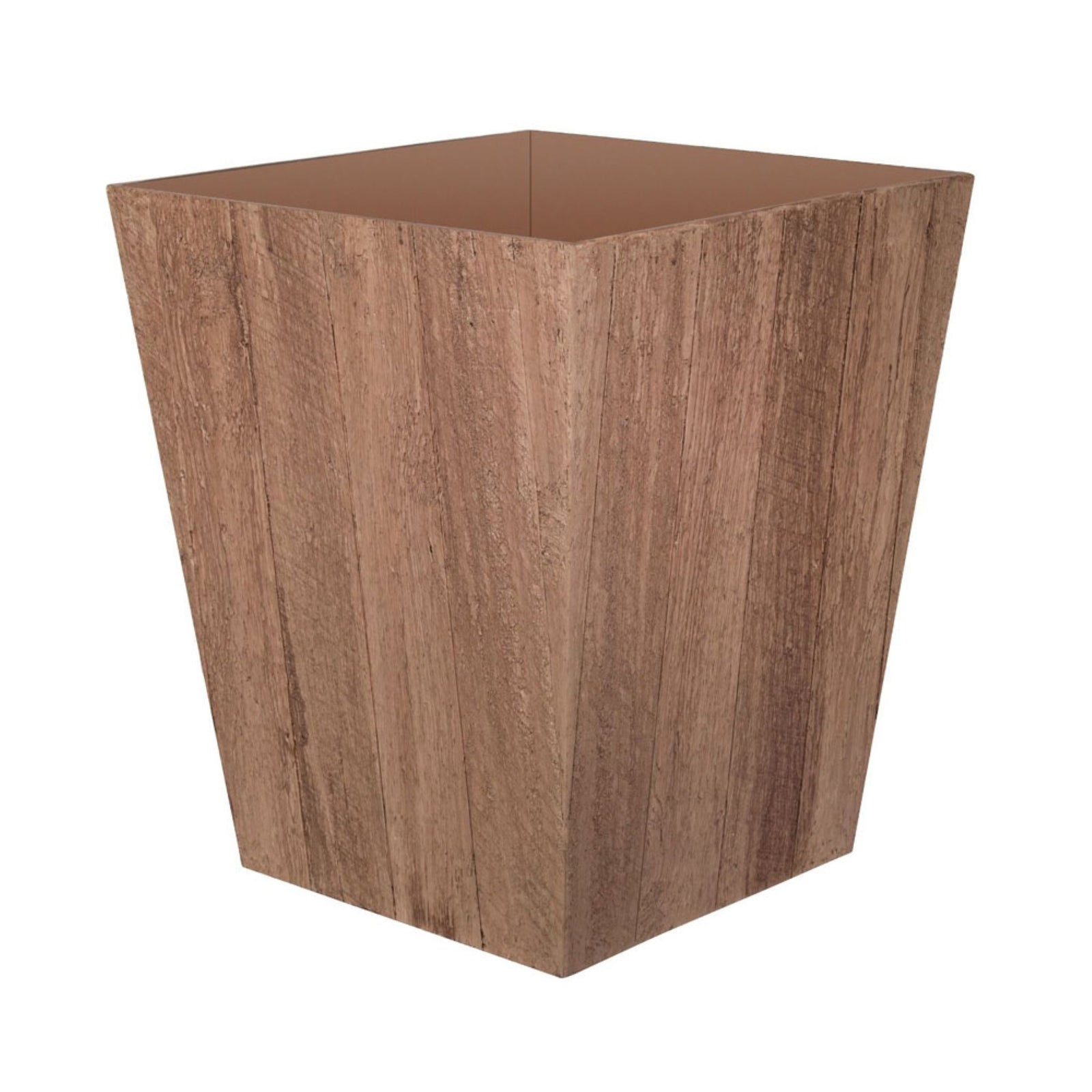 Suncast 16 Inch Farmington Decorative Rustic Wood Finish Garden Planter, Brown - VMInnovations