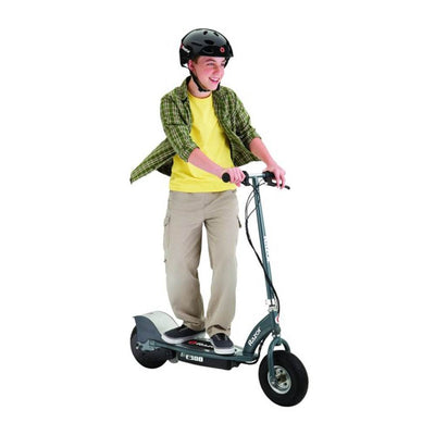 Razor Electric Power Kids Scooter, Gray + Youth Sport Helmet + Elbow & Knee Pads
