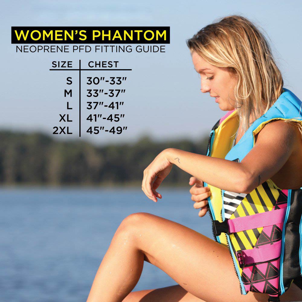 Body Glove Phantom USCGA Neoprene Protective PFD Life Vest Small, Pink/Black