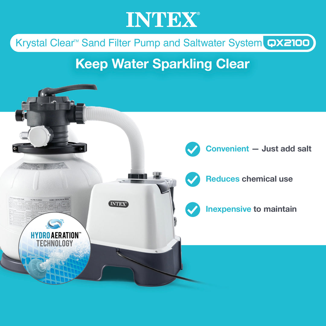 Intex 14 Inch Krystal Clear Pool Saltwater System and Sand Filter Pump (Used)
