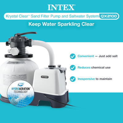 Intex 14 Inch Krystal Clear Pool Saltwater System Sand Filter Pump (For Parts) - VMInnovations