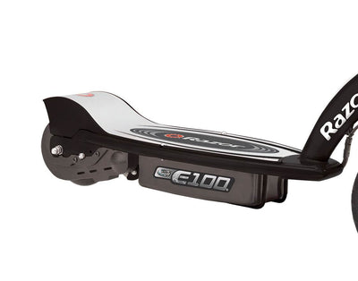 Razor E100 Motorized Black Electric Scooter w/ Pink Helmet & Deluxe Safety Set