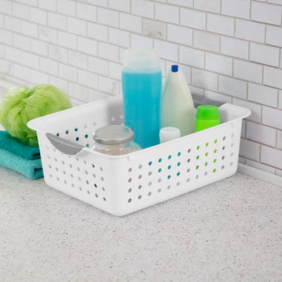 Sterilite Set of Ultra Plastic Storage Baskets, 12 Small, 12 Medium, and 6 Large - VMInnovations