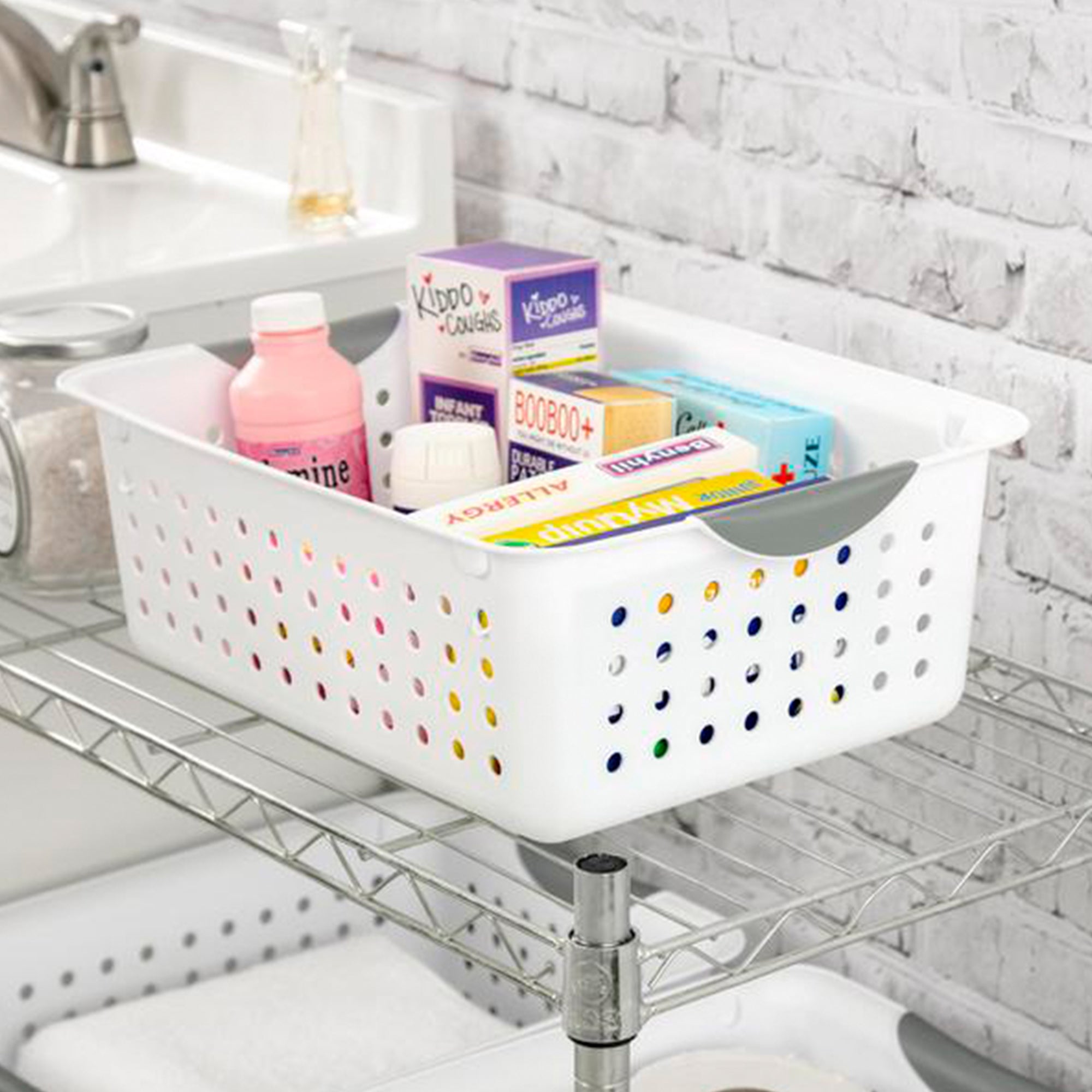 Sterilite Set of Ultra Plastic Storage Baskets, 12 Small, 12 Medium, and 6 Large - VMInnovations