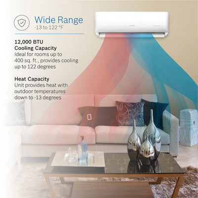 Bosch Climate 5000 Mini Split Air Conditioner Heat Pump System, 12,000 BTU 230V
