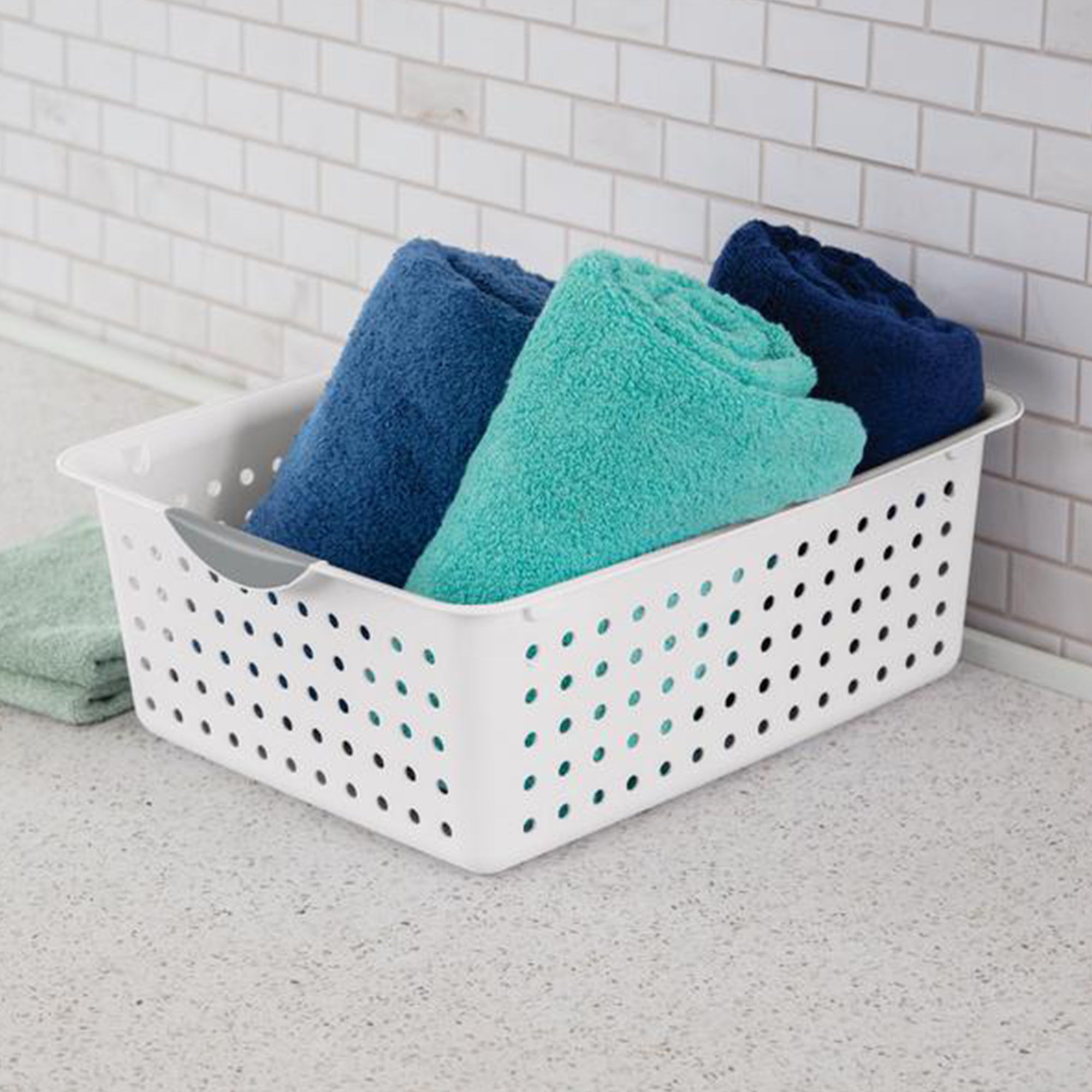 Sterilite Set of Ultra Plastic Storage Bin Baskets w/ Handles, 12 Large, 12 Deep