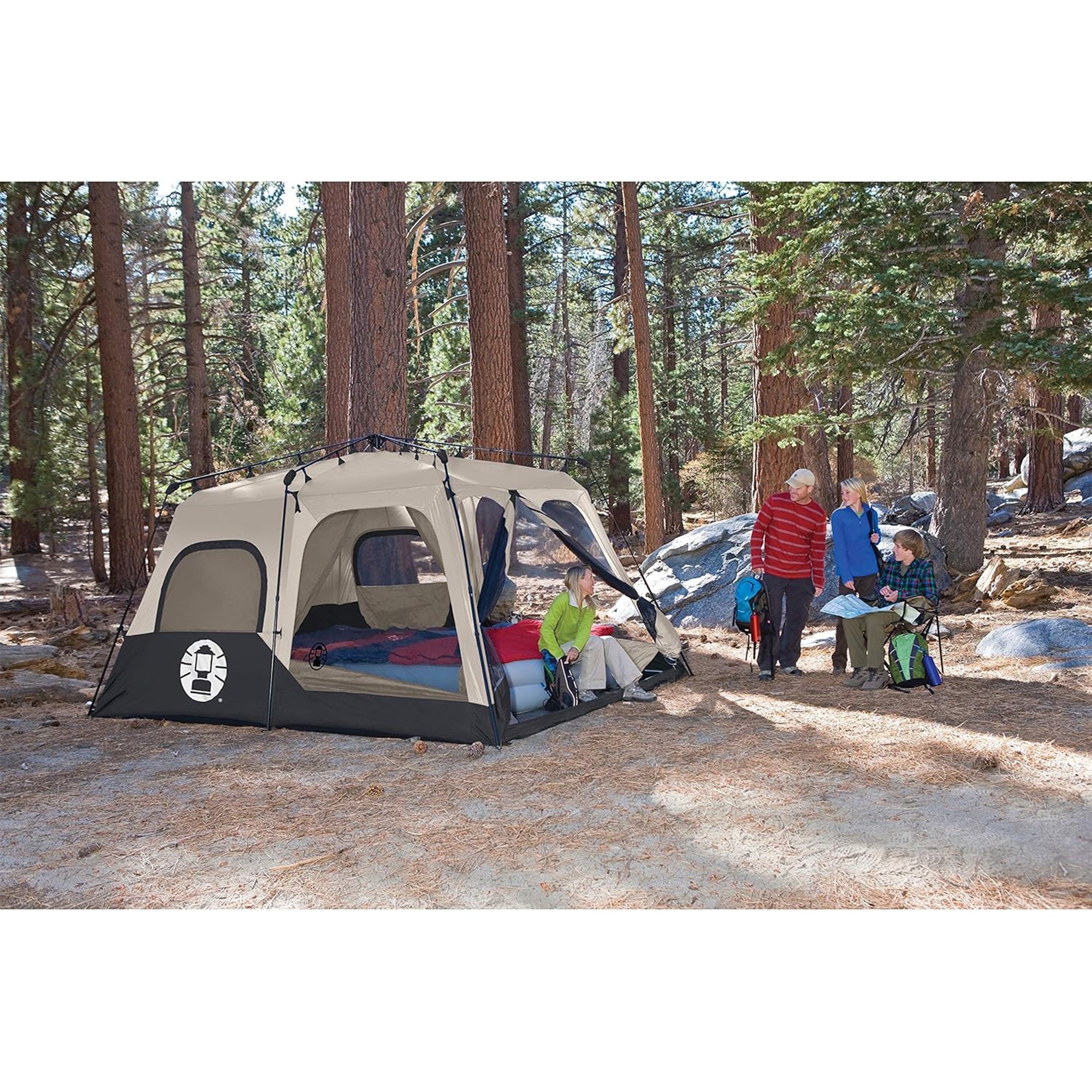 Coleman 8 Person Instant Cabin Tent, Outdoor Family Camping Shelter (Open Box) - VMInnovations
