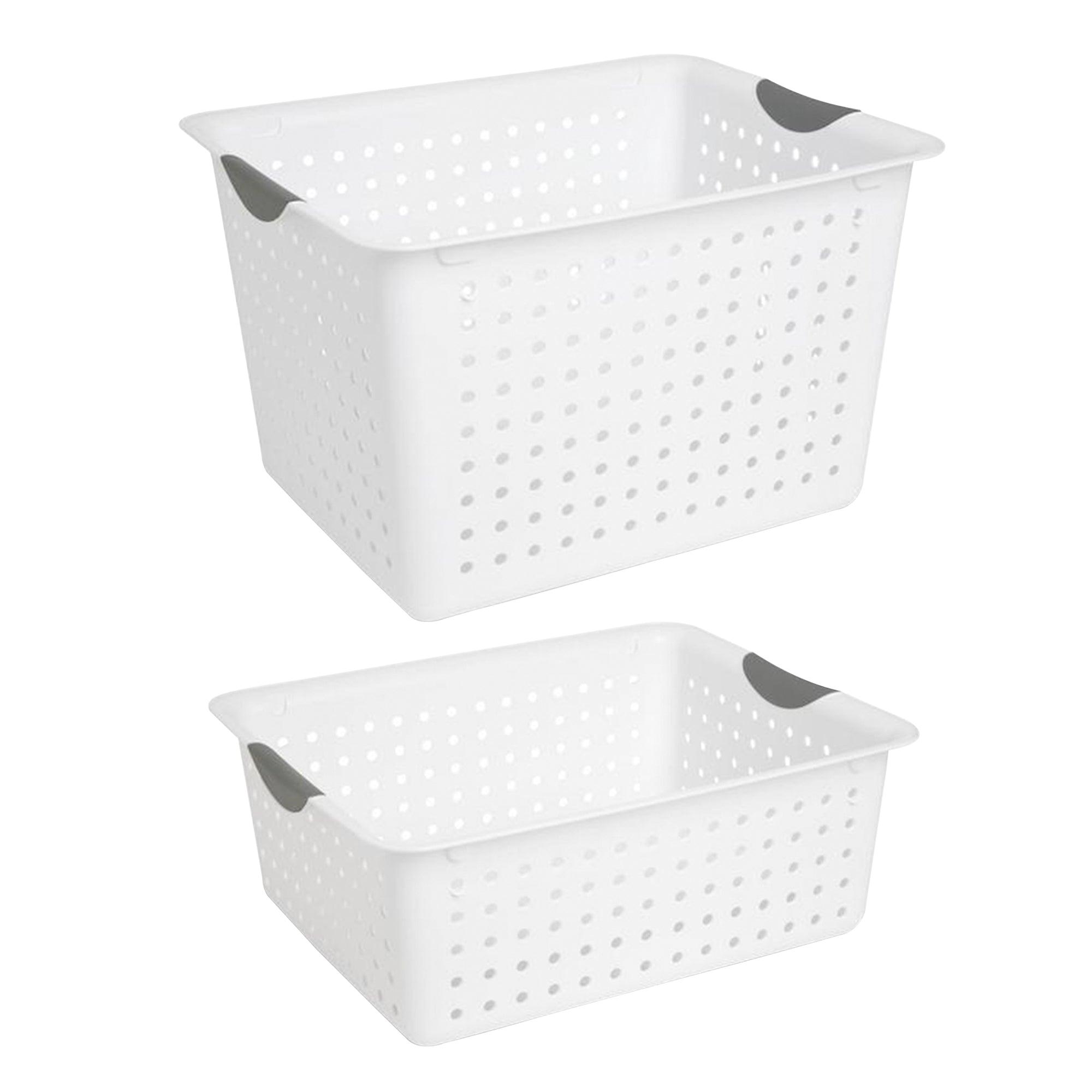 Sterilite Set of Ultra Plastic Storage Bin Baskets w/ Handles, 6 Large, 6 Deep