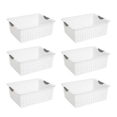 Sterilite Set of Ultra Plastic Storage Bin Baskets w/ Handles, 6 Large, 6 Deep