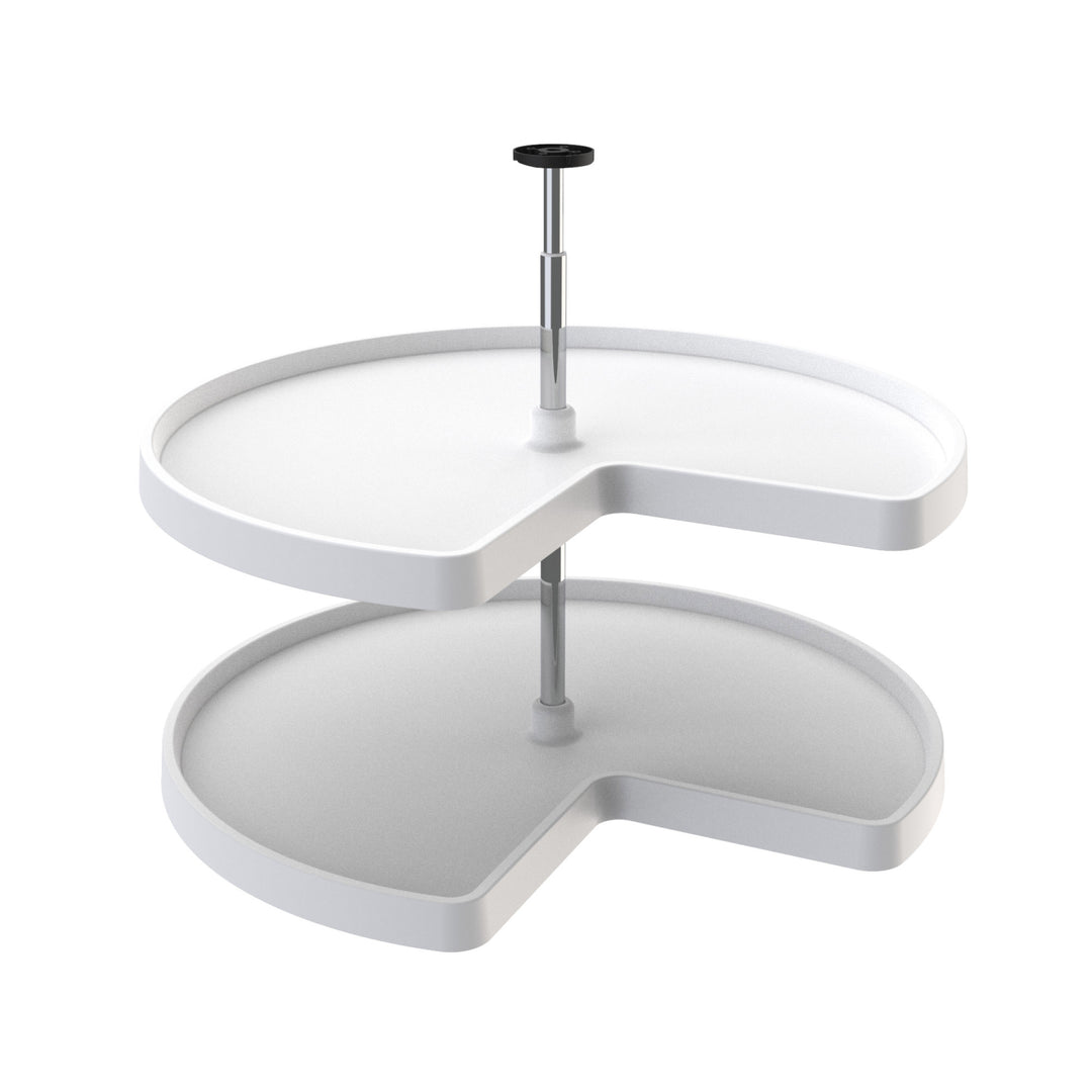 Rev-A-Shelf 32'' Lazy Susan Kidney Polymer 2-Shelf, White, 3472-32-11-52