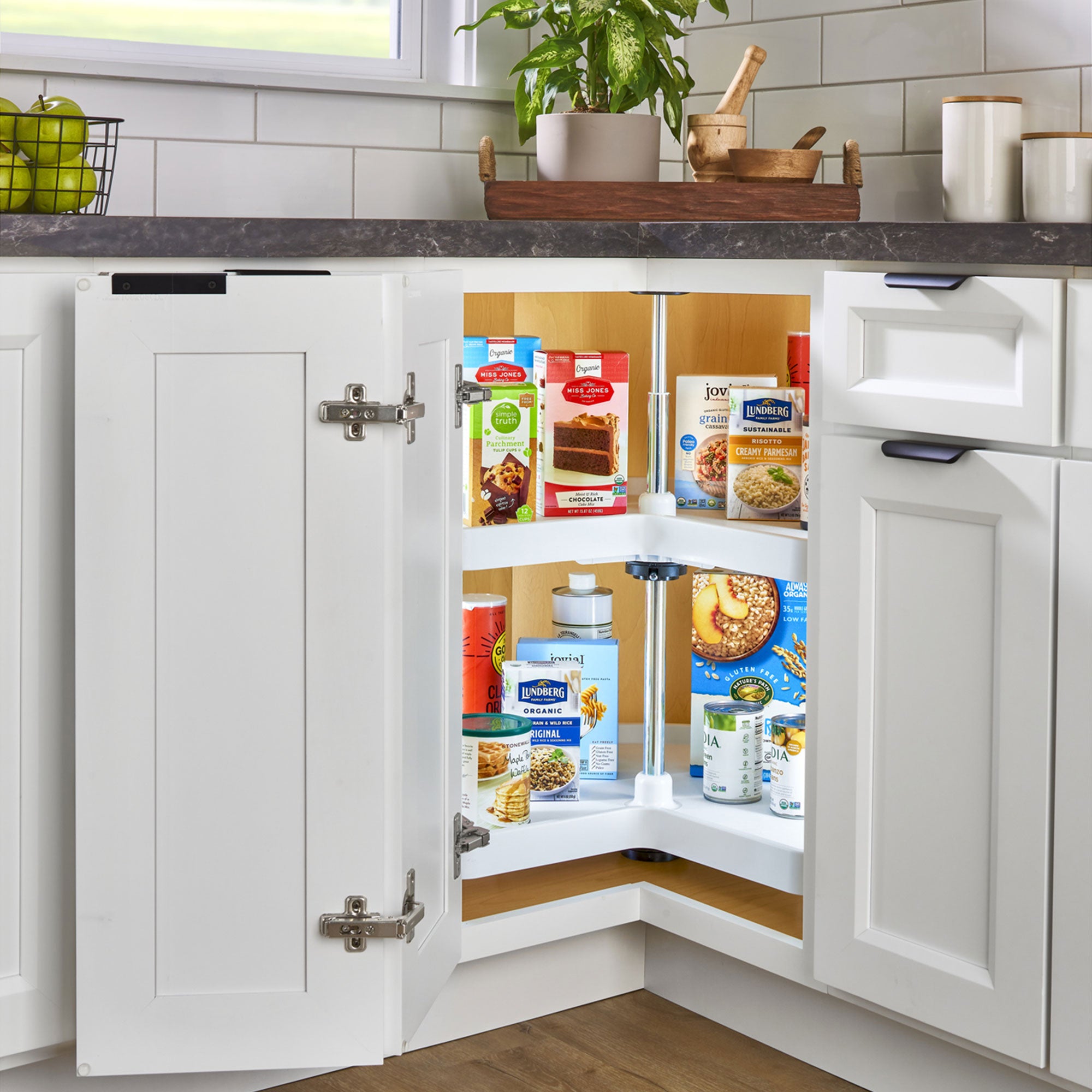 Rev-A-Shelf 3472-32-11-52 32" White Polymer Kidney 2-Shelf Lazy Susan (Open Box)