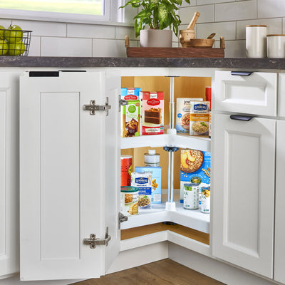 Rev-A-Shelf 3472-32-11-52 32" White Polymer Kidney 2-Shelf Lazy Susan (Open Box)
