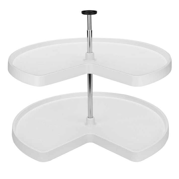 Rev-A-Shelf 32'' Lazy Susan Kidney Polymer 2-Shelf, White, 3472-32-11-52