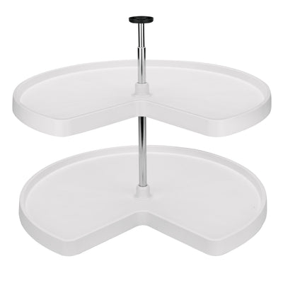 Rev-A-Shelf 3472-32-11-52 32" White Polymer Kidney 2-Shelf Lazy Susan Set (Used)