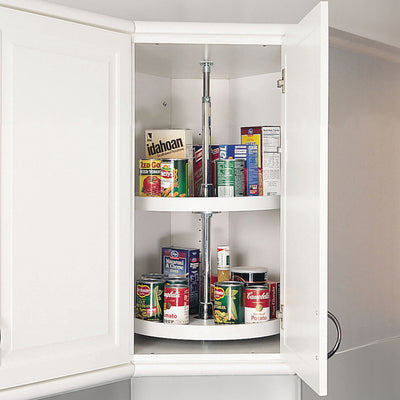 Rev-A-Shelf 18-Inch Polymer Full Circle 2-Shelf Lazy Susan, White (Used)