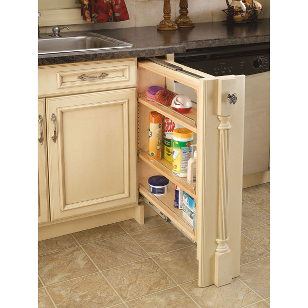 Rev-A-Shelf 6" Pullout Kitchen Cabinet Filler Organizer Spice Rack, 432-BF-6C